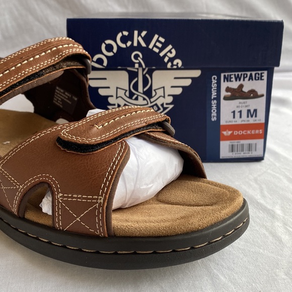 Dockers Men’s NewPage Casual 2 Strap Sandals Sz 11 in Rust - Picture 9 of 16